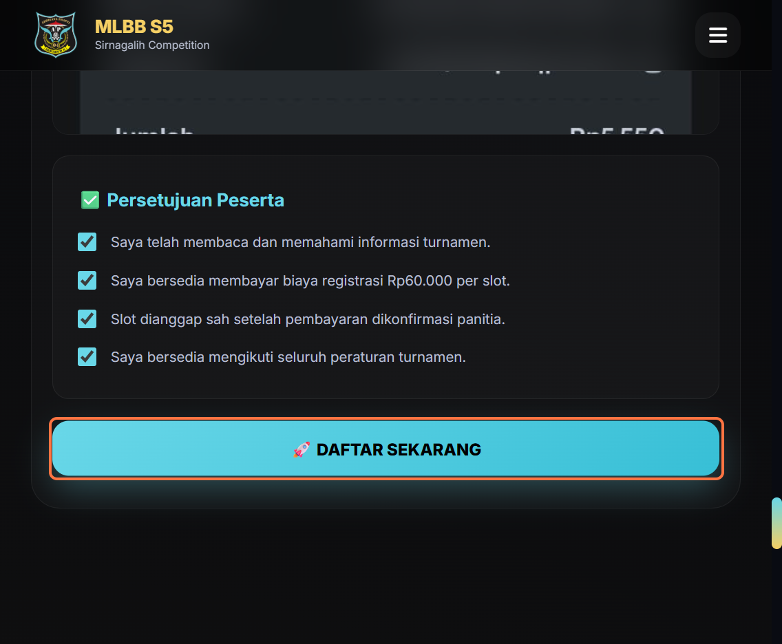 Klik Daftar Sekarang